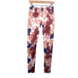 Paige Verdugo Ultra skinny tie dye low rise jeans pink sz 28